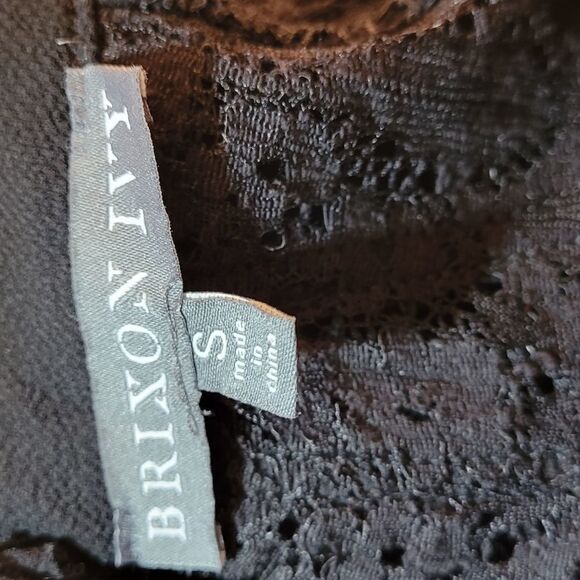 BRIXON IVY BLACK SHIRT WITH LACE DESIGN IN TOP - Picture 5 of 15